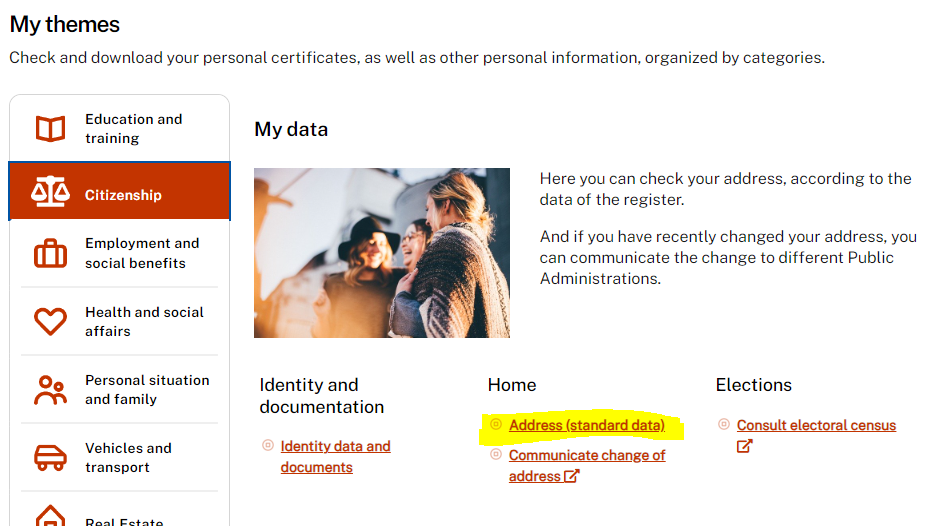 imaxe dashboard citizen folder site